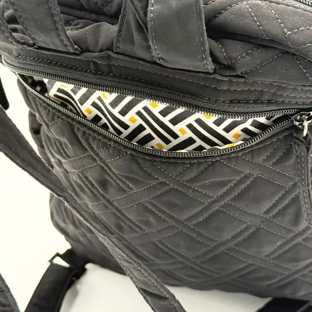 Vera Bradley Black Quilted Medium Sized Backpack